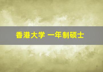 香港大学 一年制硕士